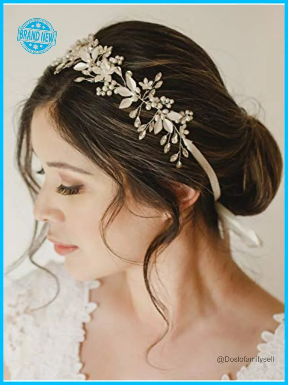Handmade Rhinestone Wedding Headband Pearl Hair Accessories Bridal Headpiece